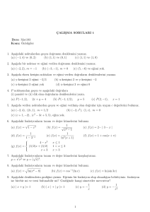 Mat103 Konu: ¨Onbilgiler 1. Asa˘gıdaki noktalardan geçen do