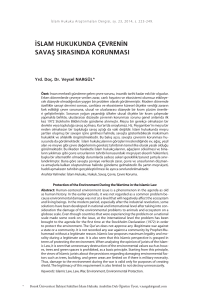 islam hukukunda çevrenin savaş sırasında korunması