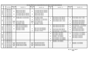 SAATLER DERSLİK NO MALİYE 1-A DERSLİK NO