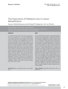The Importance of Palliative Care in Cancer Rehabilitation