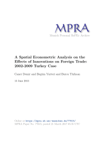 A Spatial Econometric Analysis on the Effects of Innovations on