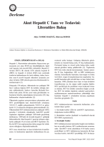 Derleme Akut Hepatit C Tan› ve Tedavisi: Literatüre Bak›fl