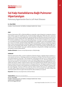 Sol Kalp Hastalıklarına Bağlı Pulmoner Hipertansiyon