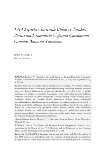1914 Seçimleri Sürecinde İttihat ve Terakki Partisi`nin Ermenilerle