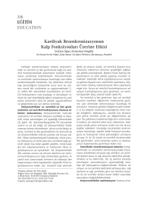Kardiyak Resenkronizasyonun Kalp Fonksiyonlar› Üzerine Etkisi E