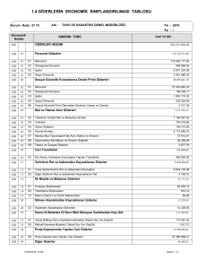 1.4 giderlerin ekonomik sınıflandırılması tablosu