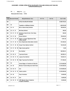 Ekonomik Ayrıma göre Bütçe Gelirleri Uygulama Sonuçları