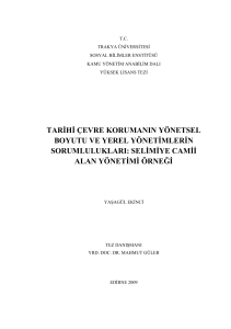 tarihi çevre korumanın yönetsel boyutu ve yerel yönetimlerin