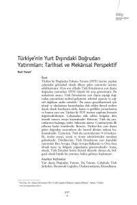 Türkiye`nin Yurt Dışındaki Doğrudan Yatırımları: Tarihsel