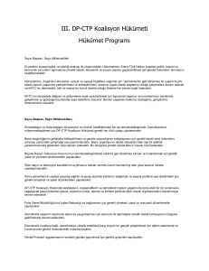 III. DP-CTP Koalisyon Hükümeti Hükümet Programı