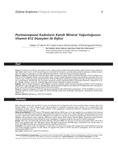 Postmenopozal Kad›nlar›n Kemik Mineral Yo¤unlu¤unun Vitamin