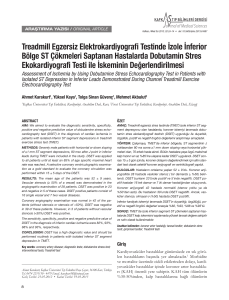 Treadmill Egzersiz Elektrokardiyografi Testinde İzole