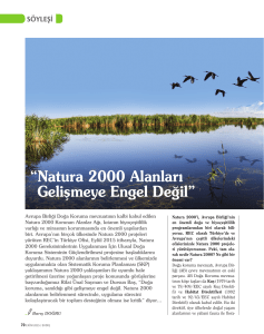 Natura 2000 Alanları Gelişmeye Engel Değil