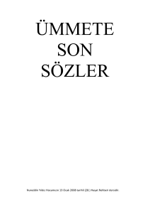 Nureddin Yıldız Hocamızın 13 Ocak 2008 tarihli (28