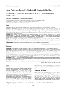 Akut Pulmoner Embolide Radyolojik Anatomik Dağılım