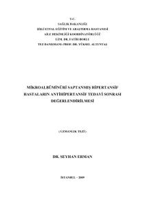 mikroalbüminüri saptanmış hipertansif hastaların antihipertansif