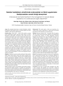 Vasküler hastalıkların yönetiminde endovasküler ve hibrid