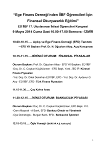 Ege Finans Derneği`nden İİBF Öğrencileri İçin Finansal Okuryazarlık