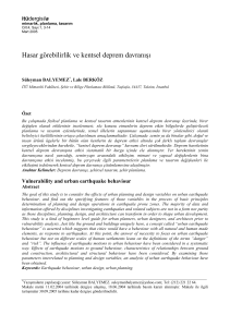 Hasar görebilirlik ve kentsel deprem davranışı