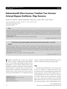 Dekstrokardili Situs ‹nversus Totaliste Tam Koroner Arteryel Bypass