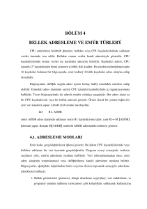 bölüm 4 bellek adresleme ve emir türleri