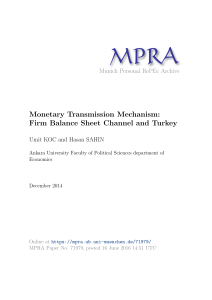 Monetary Transmission Mechanism: Firm Balance Sheet Channel