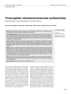 Tiroid papiller mikrokarsinomlarında multisentrisite