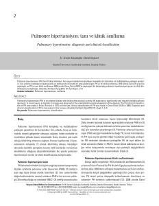 Pulmoner hipertansiyon: tanı ve klinik sınıflama