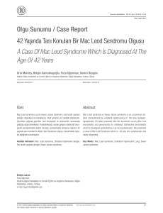 Olgu Sunumu / Case Report 42 Yaşında Tanı Konulan Bir Mac Leod