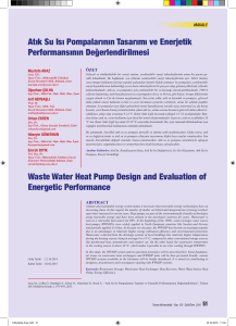 Atık Su Isı Pompalarının Tasarımı ve Enerjetik Performansının