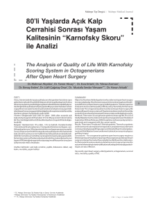 Karnofsky Skoru - Maltepe Medical Journal