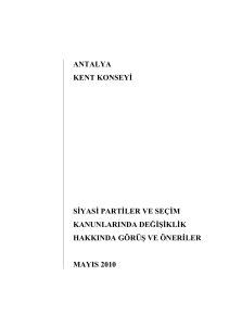 Siyasi Partiler ve Seçim Kanunları Değişiklik Önerileri