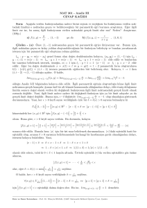 MAT 201 - Analiz III CEVAP KA˘GIDI Soru: Asa˘gıda verilen