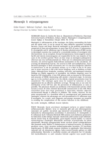 Menenjit I: etiyopatogenez - Çocuk Sağlığı ve Hastalıkları Dergisi