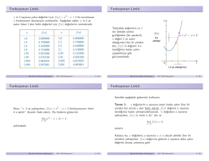 Fonksiyonun Limiti Fonksiyonun Limiti Fonksiyonun Limiti