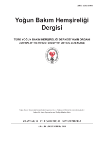 Yoğun Bakım Hemşireliği Dergisi