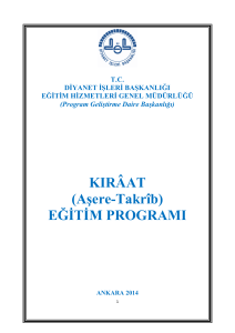 KIRÂAT   (Aşere-Takrîb) - Diyanet İşleri Başkanlığı Müdürlükler