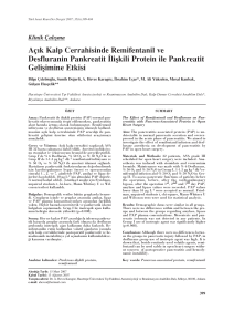 Aç›k Kalp Cerrahisinde Remifentanil ve Desfluranin Pankreatit