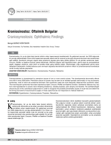 Kraniosinostoz: Oftalmik Bulgular Craniosynostosis: Ophthalmic