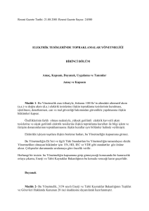 Resmi Gazete Tarihi: 21.08.2001 Resmi Gazete Sayısı: 24500