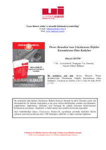 Pierre Bourdieu`nun Uluslararası İlişkiler Kuramlarına Olası Katkıları