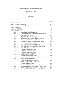 Lineer Devreler Deney Malzemeleri Eğitimci El Kitabı İçindekiler