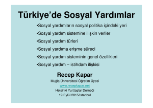 Türkiye`de Sosyal Yardımlar