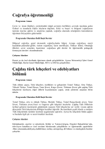Coğrafya öğretmenliği Çağdaş türk lehçeleri ve edebiyatları bölümü