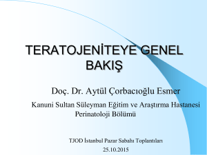 teratojeniteye genel bakış - Doç. Dr. Aytül Çorbacıoğlu Esmer