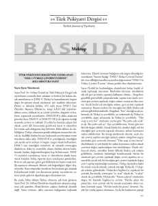 9_14023_em_DSM-5 yanıt.indd - Turkish Journal of Psychiatry