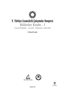 V. Türkiye Lisansüstü Çalışmalar Kongresi Bildiriler Kitabı