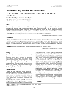 Postinfarktüs Sağ Ventrikül Psödoanevrizması