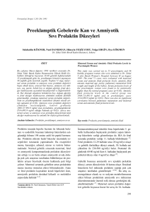 Preeklamptik Gebelerde Kan ve Amniyotik Sıvı Prolaktin Düzeyleri