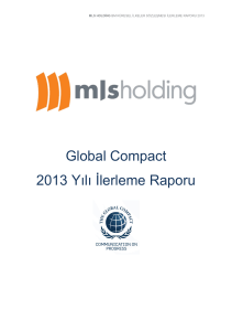 Global Compact 2013 Yılı İlerleme Raporu